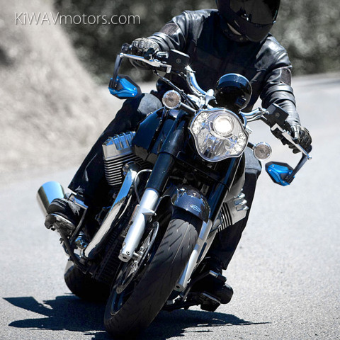 Viper II bar end mirrors on a Moto Guzzi California 1400 motorcycle.