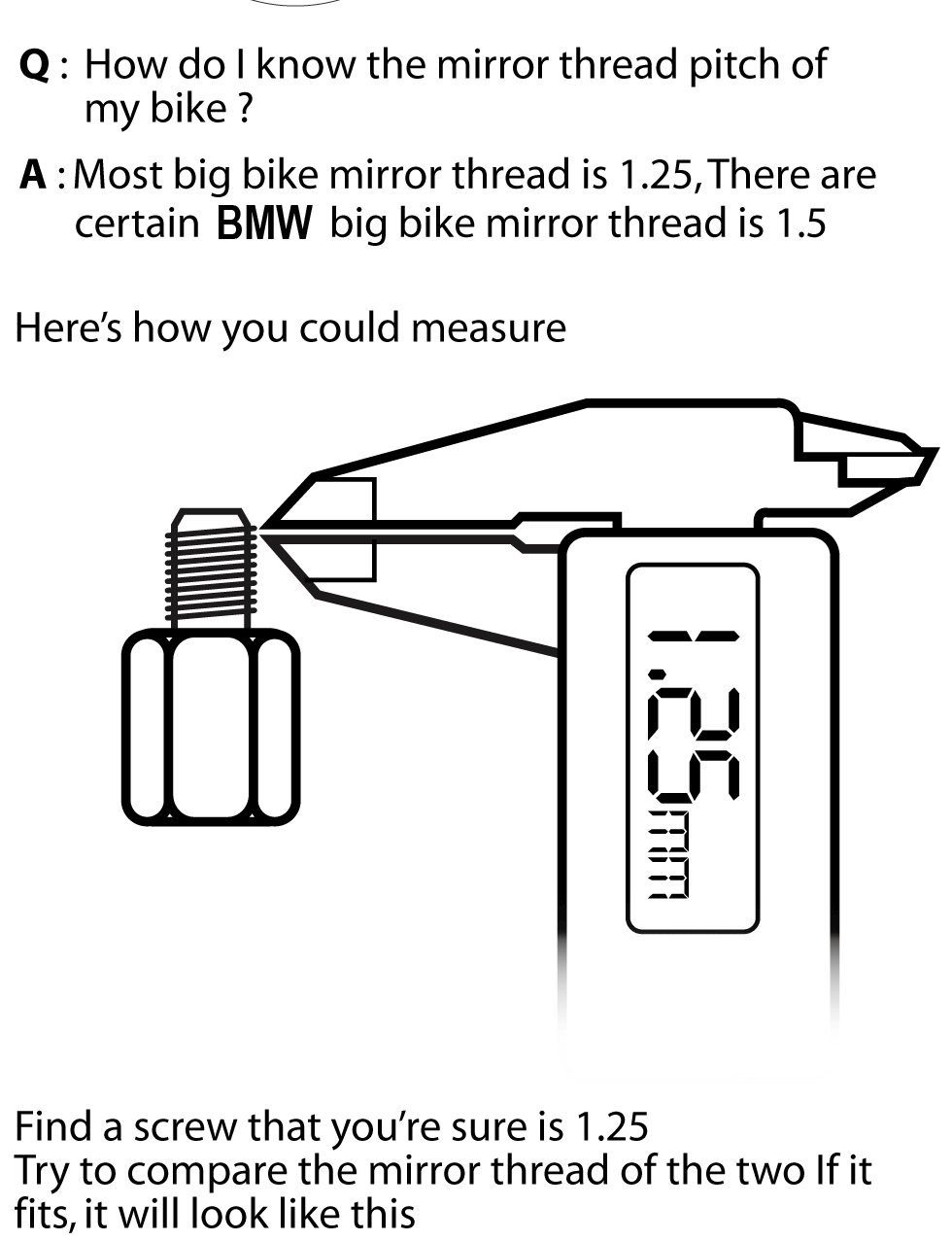 How to measure mirror thread?