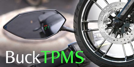 Buck Real-Time TPMS Motorcycle Rear View Mirror