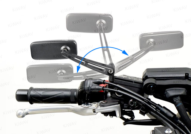 KiWAV ClassicMX mirror adjust on motorcycle