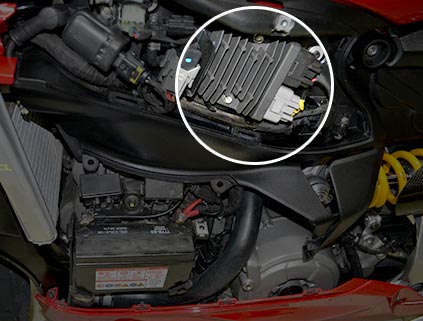 The rectifier position on Ducati Panigale