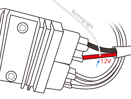 Connect wires to 12V power supply