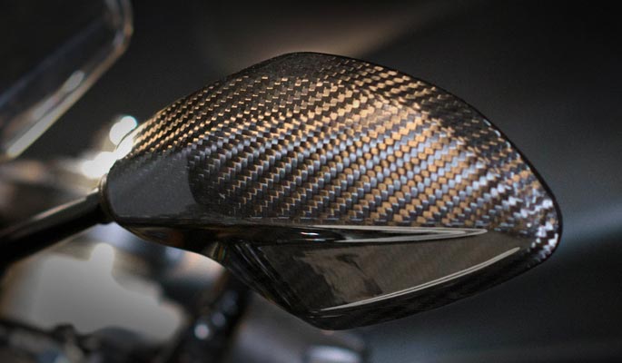KiWAV Panther real carbon fiber sportsbike motorcycle mirrors
