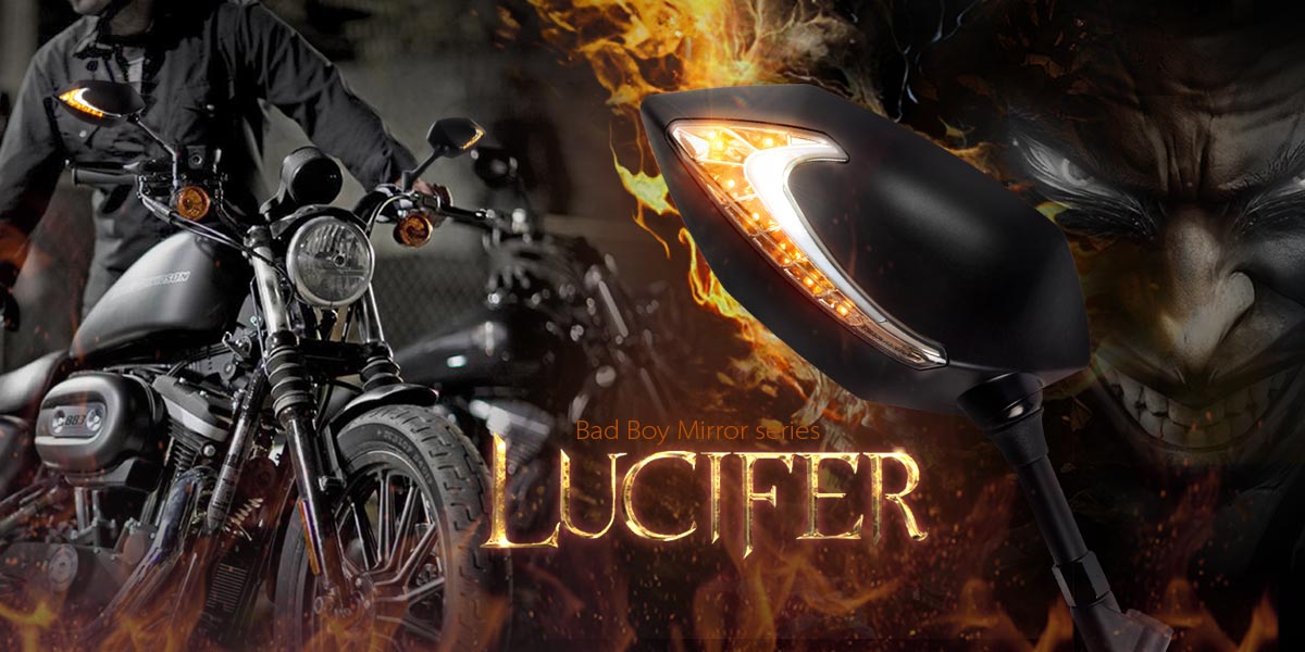 Lucifer LED motorcycle mirrors