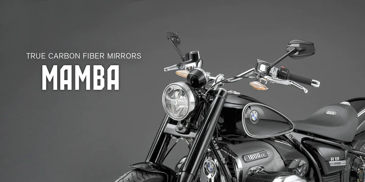 True carbon fiber mirrros - Mamba, on a BMW R18 motorcycle