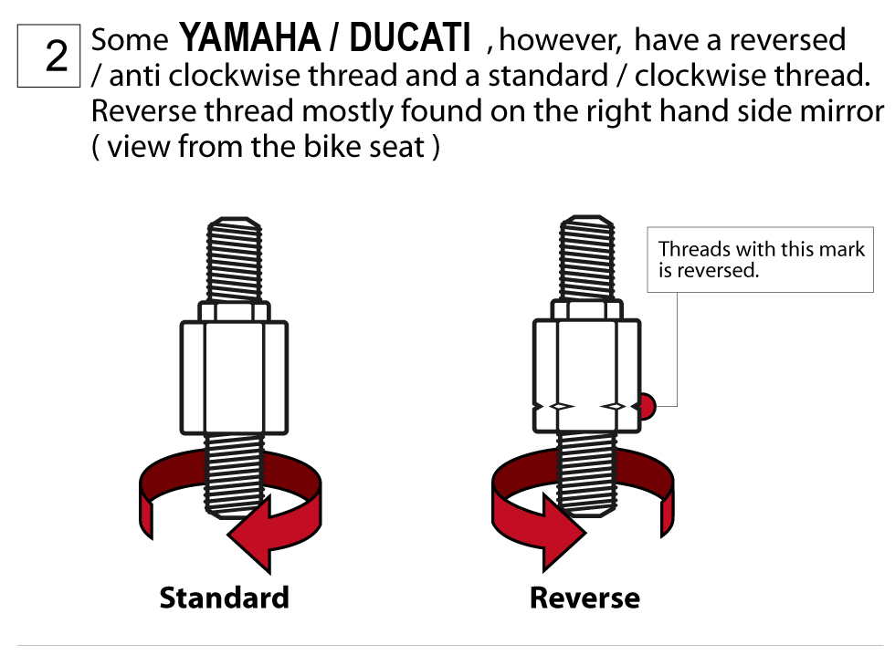 Some Yamaha/ Ducati have reversed/ anti clockwise thread and a standard / clockwise thread
