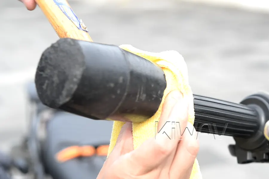 Use a rubber mallet with a thick rag over the part while tapping
