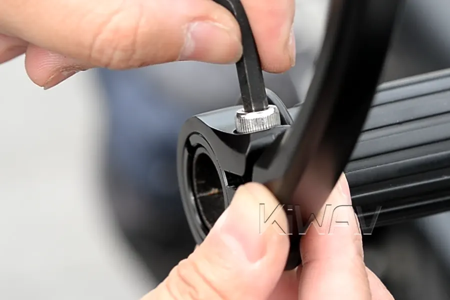 Tighten the lock bolt on the mirror stem securely