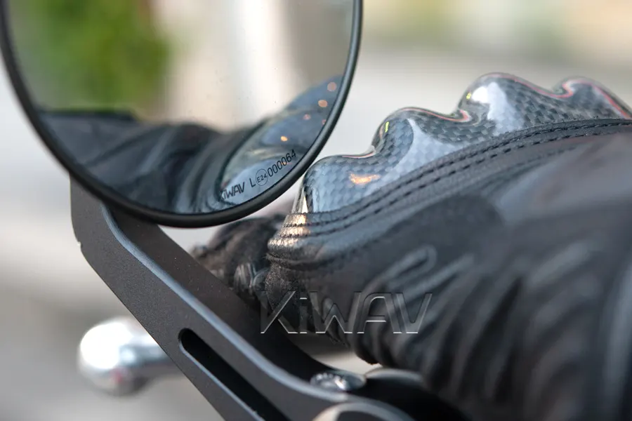 Hand Movement: Adjust the vertical angle first by consider the mirror stem style to avoid interfere the hand movement while riding.
