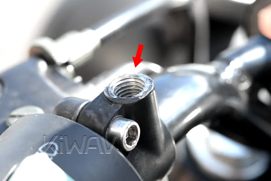Motorcycle mirror mounting system: Perch-Mount (Internal Threads)