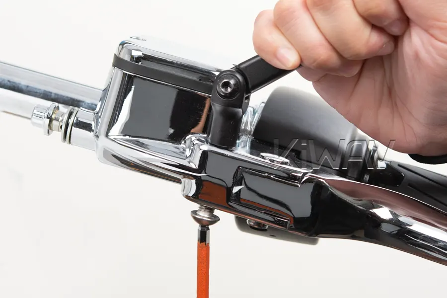 Thread the bolt into the mirror stem.