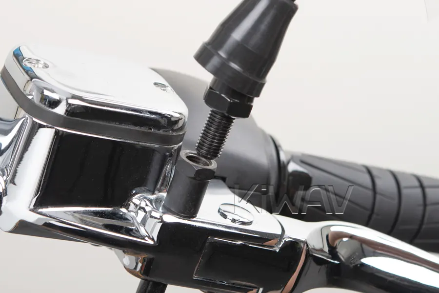 Thread the mirror stud into the adapter.