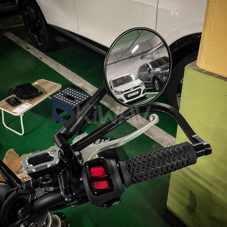 ロードとネイキッド: バイクミラー レトロ 黒 M10 5/16