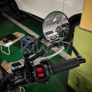 ロードとネイキッド: バイクミラー レトロ 黒 M10 5/16