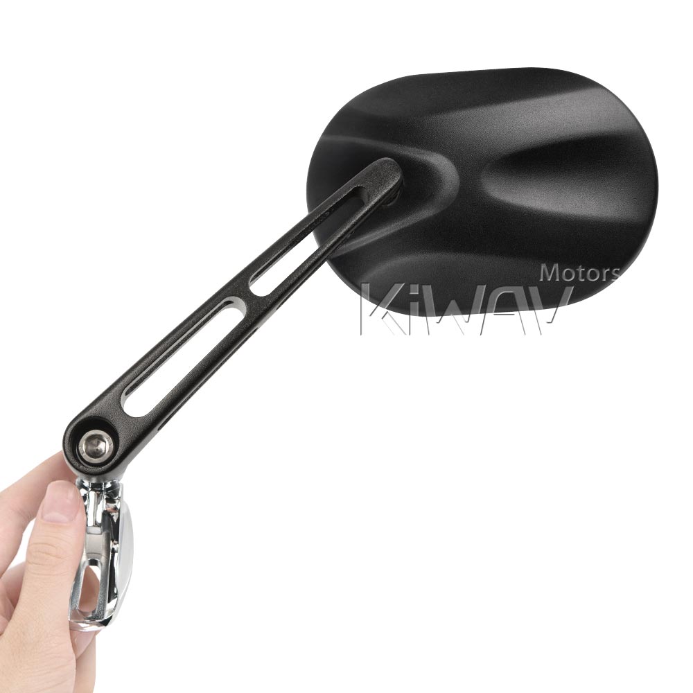 Stark black fairing mount mirrors w/ chrome adapter compatible with Ducati Panigale