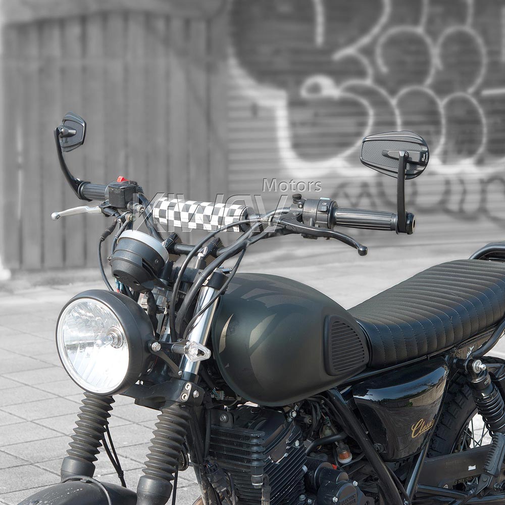 Mirrors Mamba black with matte real carbon fiber compatible for Indian Scout Bobber