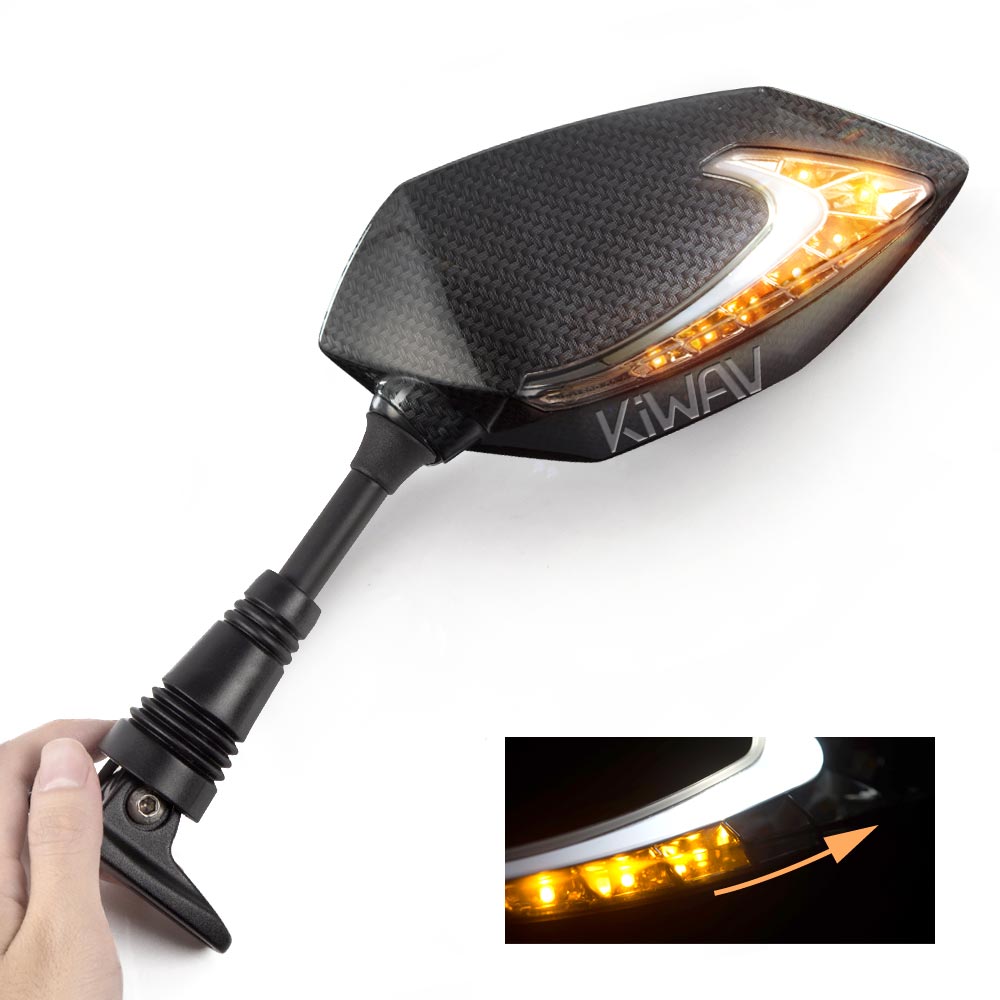 LED mirrors Lucifer with sequential effect carbon for Sportsbike