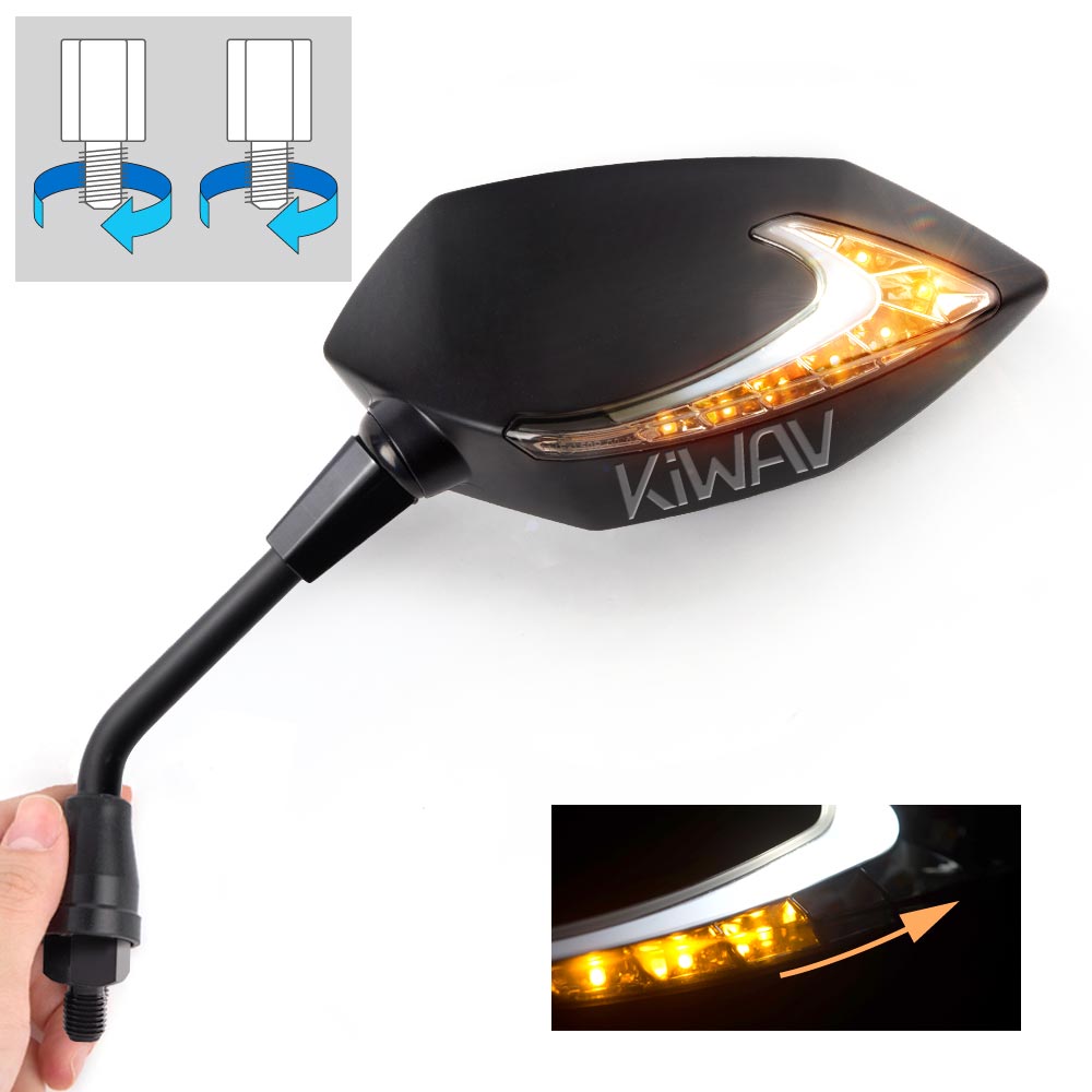 LED neat stem mirrors Lucifer with sequential effect black compatible with BMW