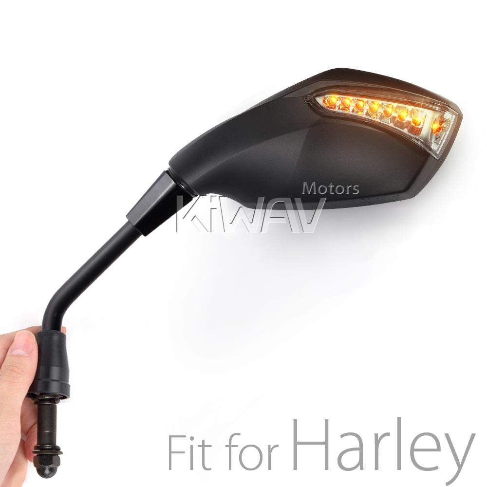 Fist black with LED turn signal compatible with Harley Davidson