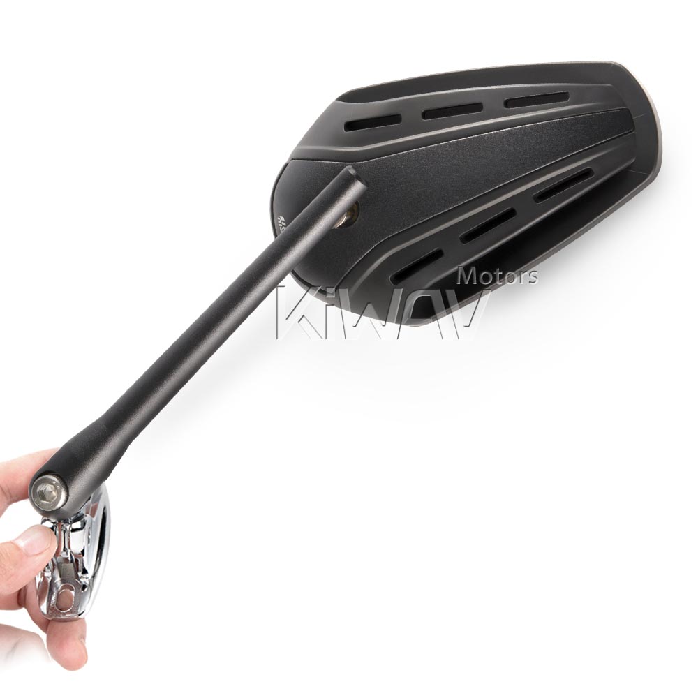 Zipper black Fairing Mount mirrors with chrome adapter for sportbikes