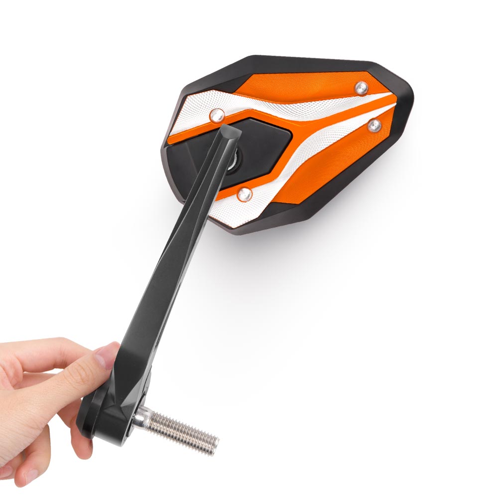 ViperII orange bar end mirrors compatible with BMW