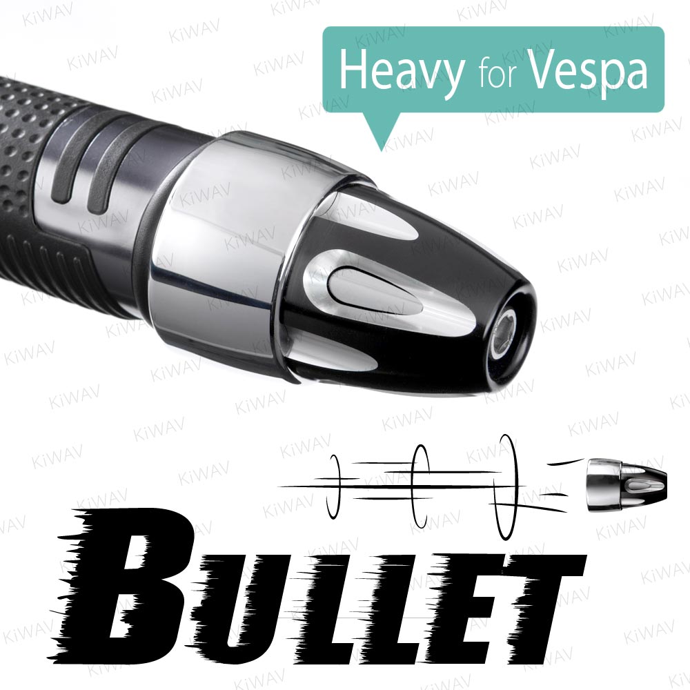 heavy bar ends Bullet silver compatible with Vespa GTS GTV 6mm threaded