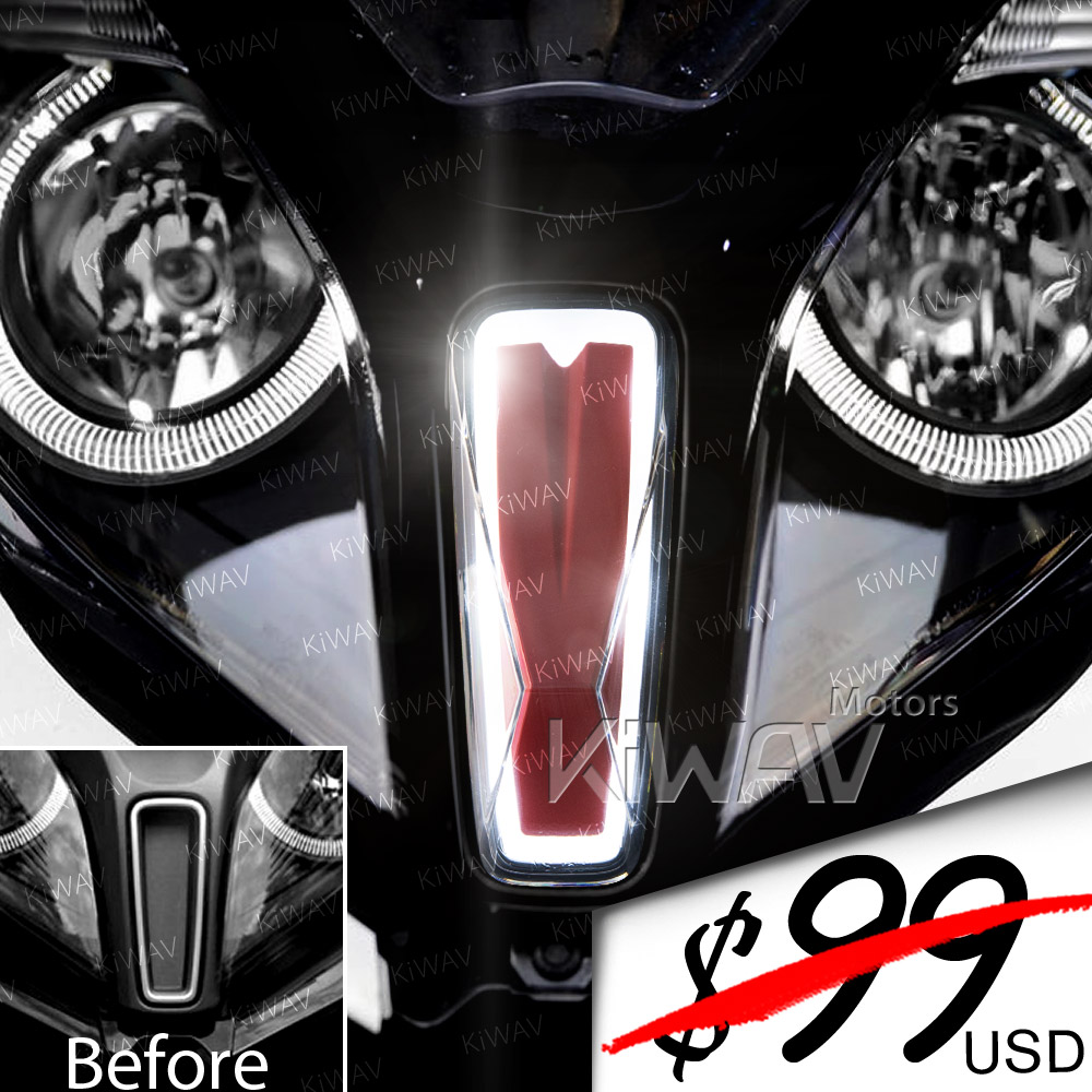 NMW front fender auxiliary LED light red compatible with Kymco Downtown 350i