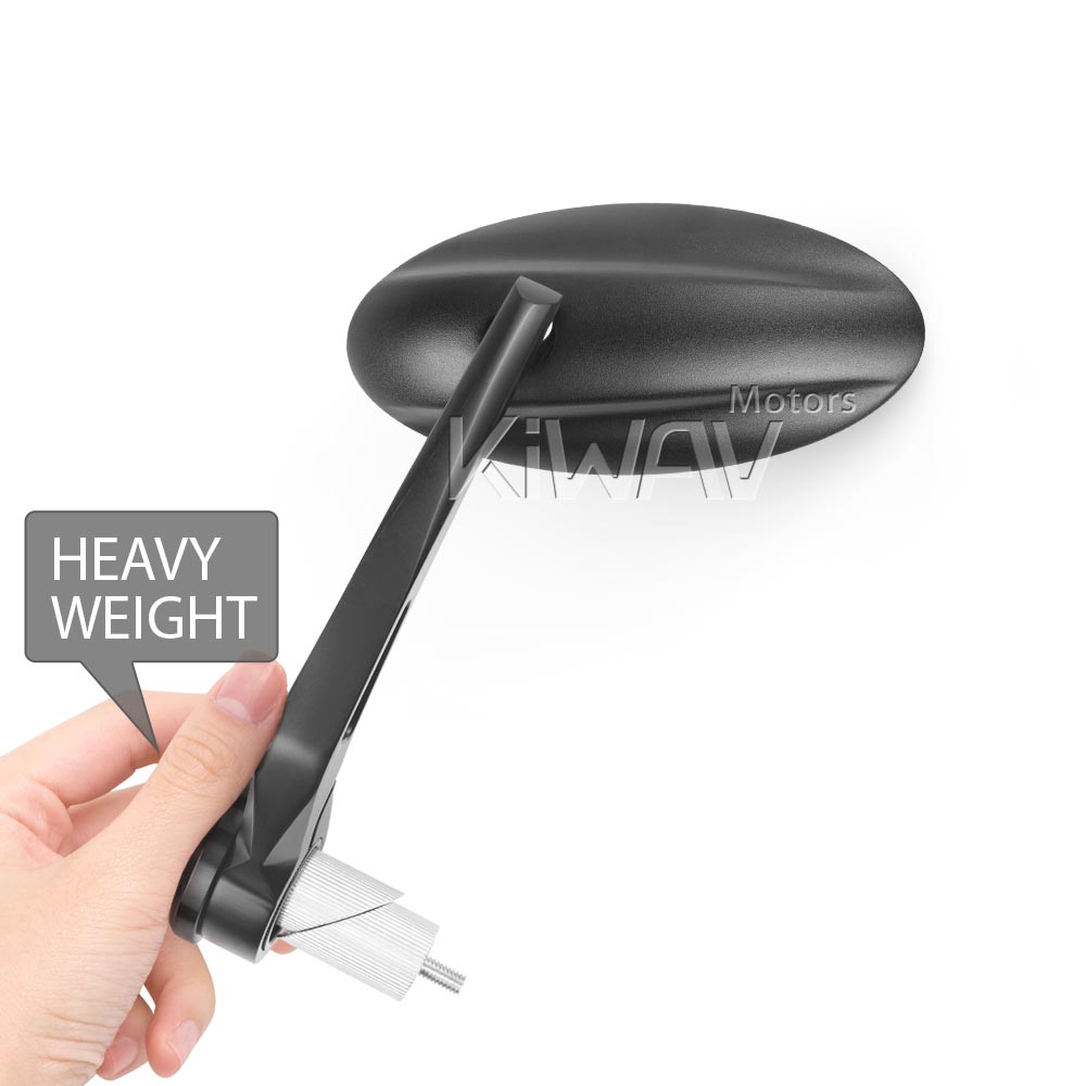 Ultra black heavy weight bar end mirrors universal fit for 1, 1-1/4 inch hollow handlebar