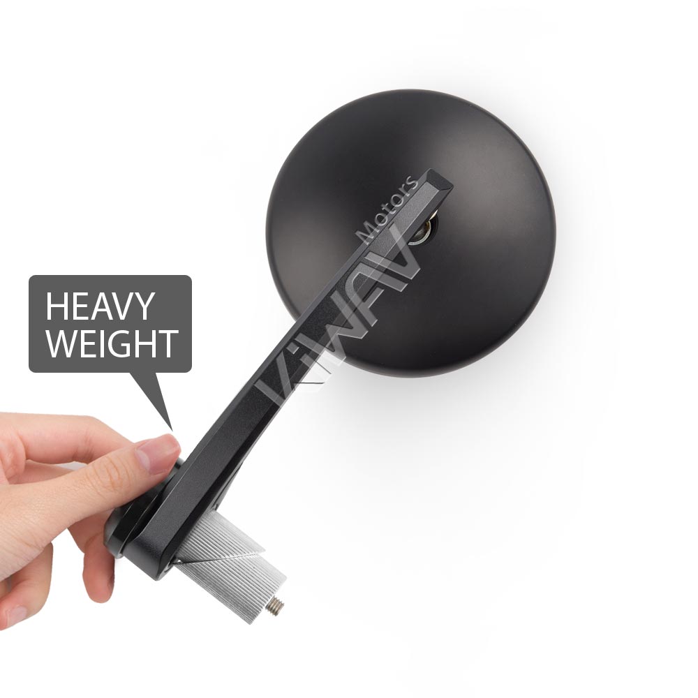 Eclipse black heavy weight bar end mirrors universal fit for 1, 1-1/4 inch hollow handlebar