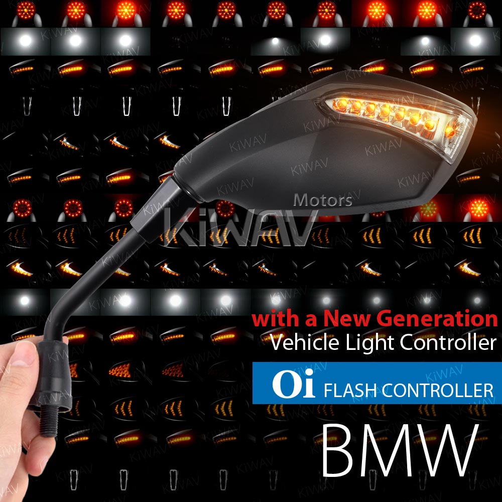Fist black LED mirrors with Oi flash controller compatible with BMW