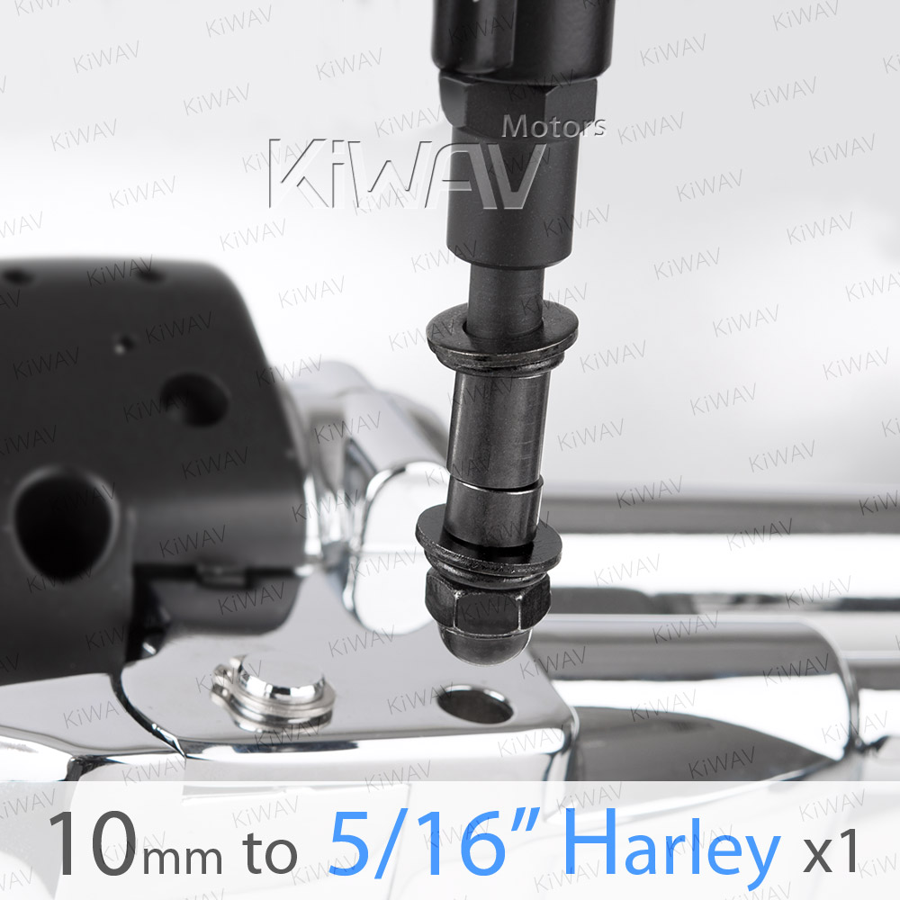 black mirror adapter compatible with Harley Davidson to use 10MM motorcycle mirror
