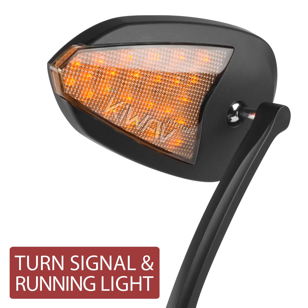 Flash LED mirrors compatible with Harley Davidson running light+indicator