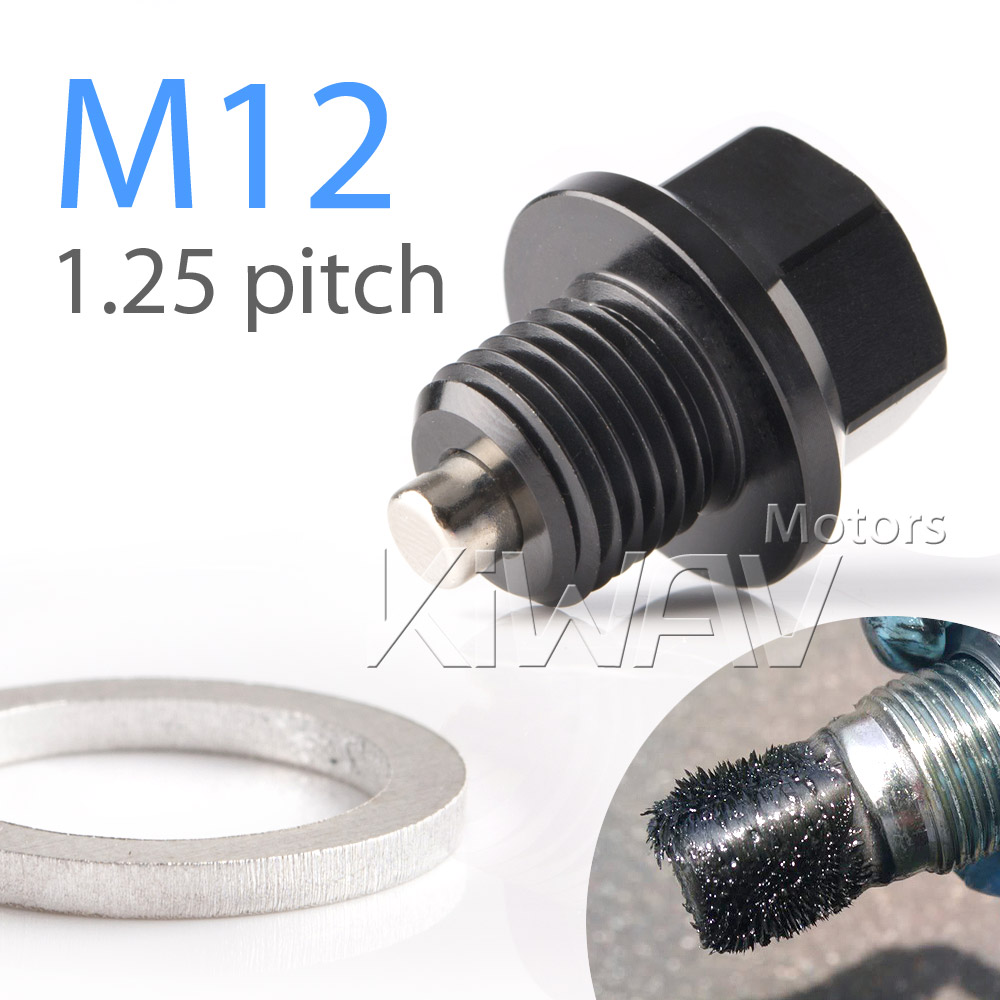 Magazi anodized black aluminum magnetic oil drain bolt plug M12 x P1.25 FOR OFF ROAD BIKE, Suzuki