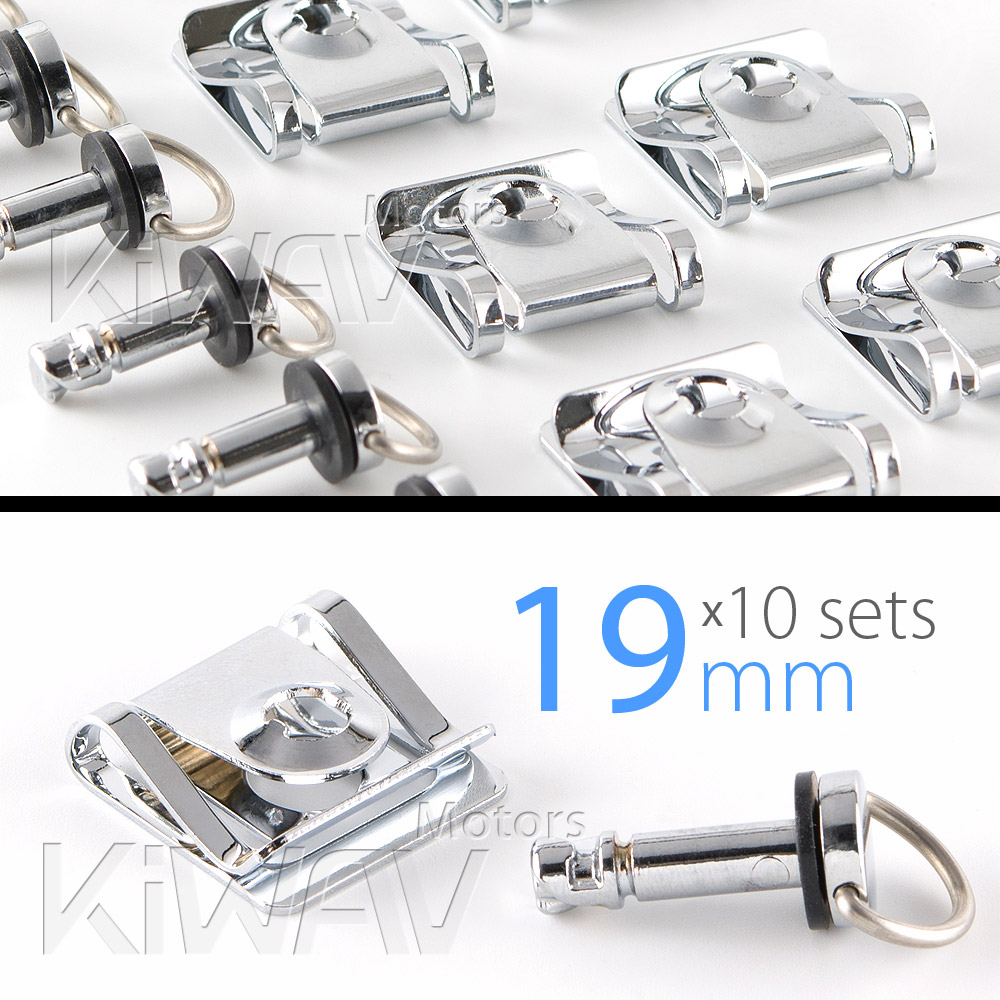 Magazi 1/4 turn Quick Release Fastener Motorcycle Scooter Fairing Clip on fairing fasteners 19mm 10 Pieces chrome