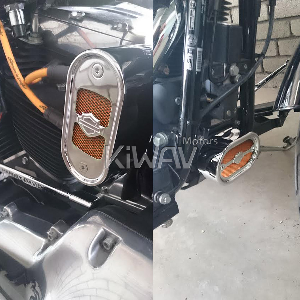 Magazi Motorcycle Orange Universal 20x33cm Aluminum Diamond Mesh Grill Fairing insert