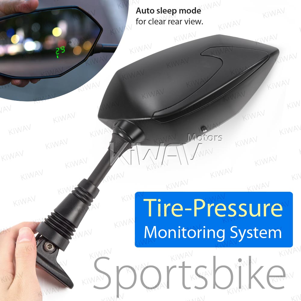 TPMS with Buck black fairing mount mirrors for sportsbikes