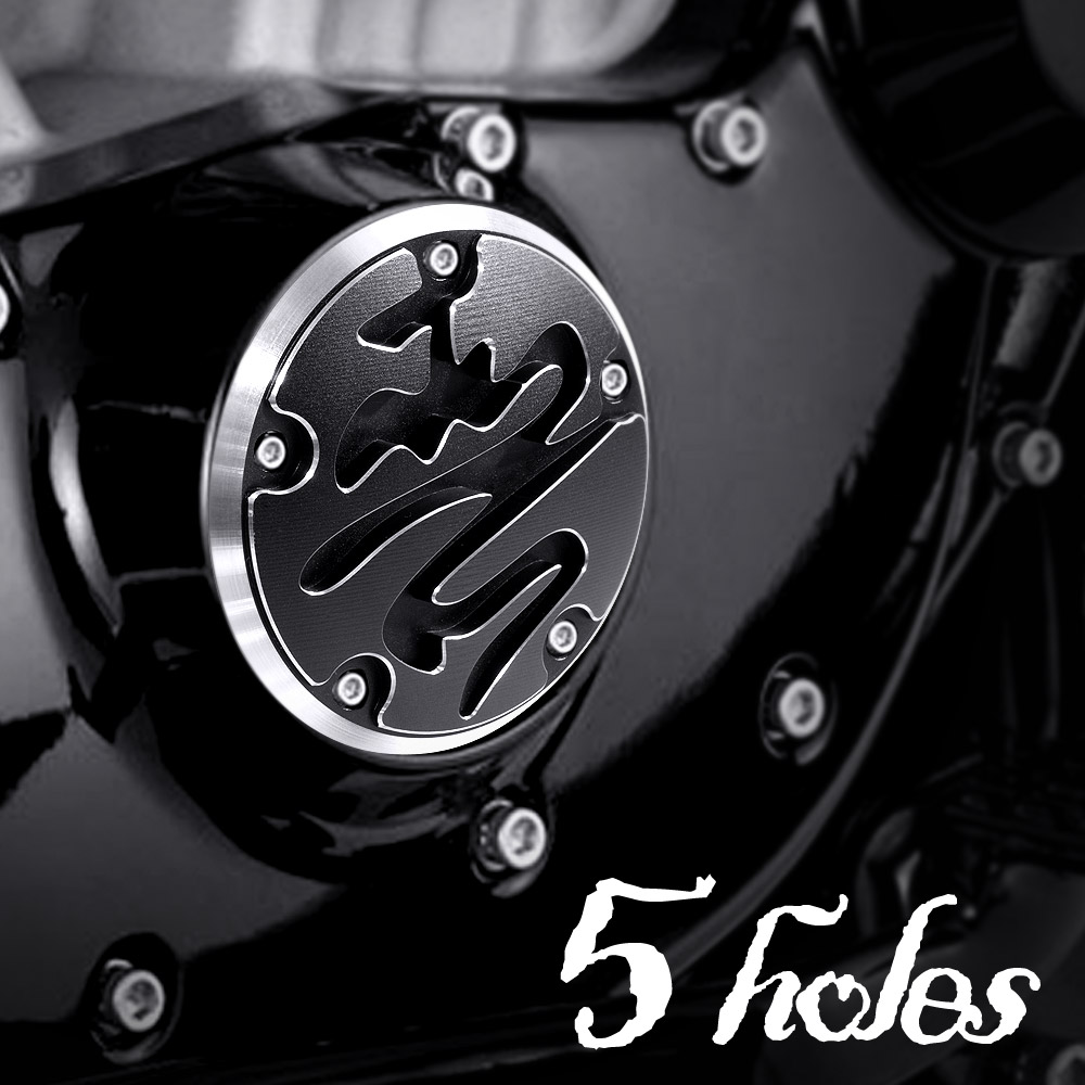 VAWiK CNC Calligraphy contrast cut 5 hole point cover for Harley 1999-13 TWIN CAM 6061 aluminum alloy  point cover  points cover  timer cover  timing cover  ignition cover  ignition timing cover  edge cut softail   Dyna  Touring