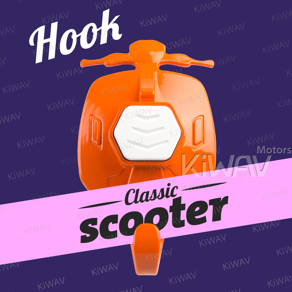 scooter suction cup hook orange with white button