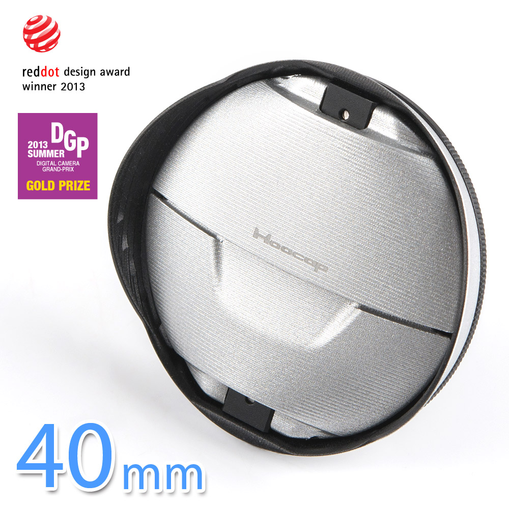 Hoocap silver lens cap + hood 2in1 for filter size 40mm