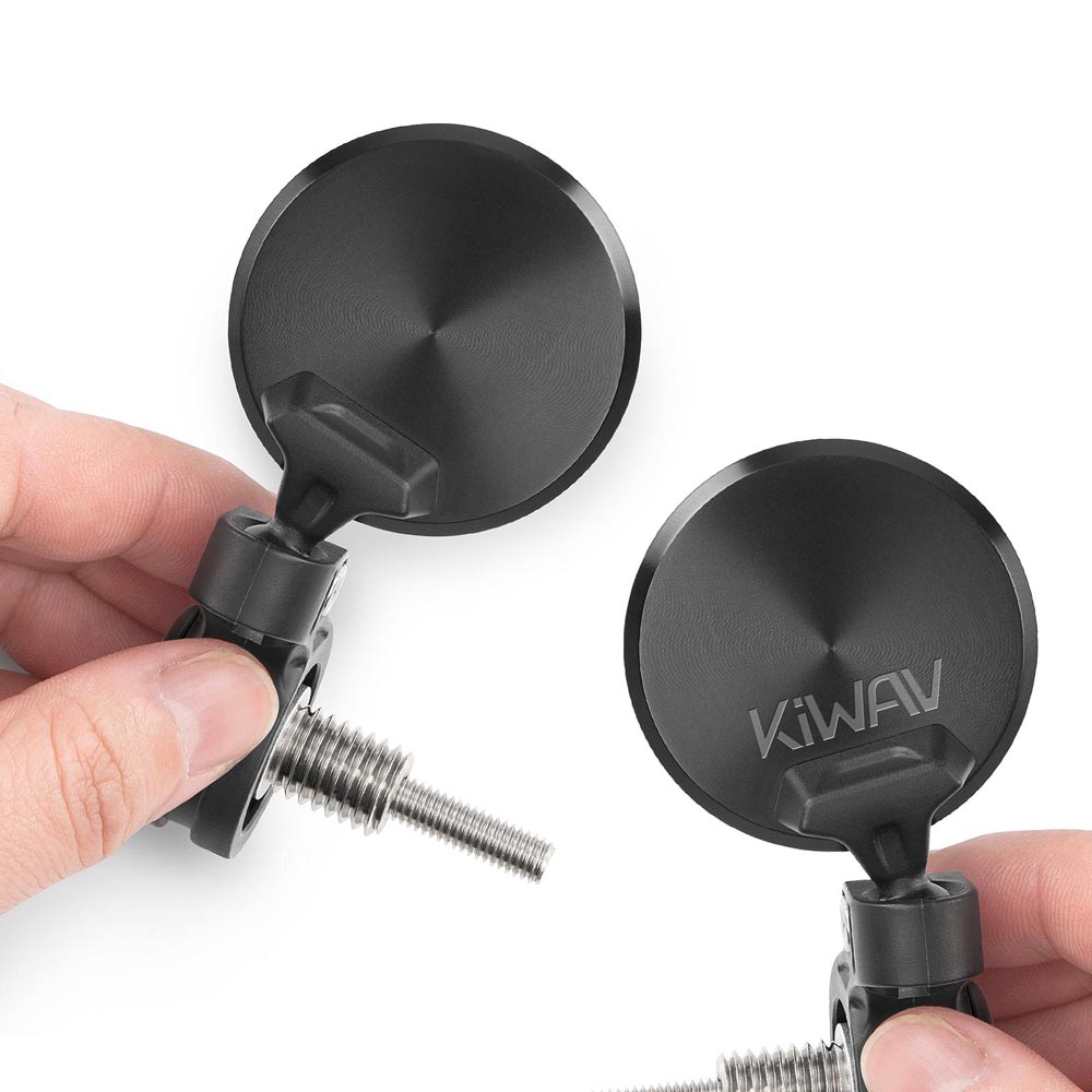thumbnail image 2 of AUCHIVES 7/8" Motorcycle Handlebar End Mirrors – Black CNC Aluminum, E-Tested, Pair (Left & Right) 2 of 4