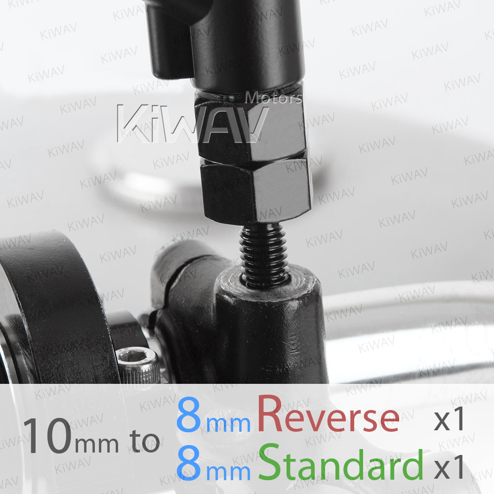 mirror adapter 10mm standard to 8mm standardx1 +10mm standard to 8mm reverse