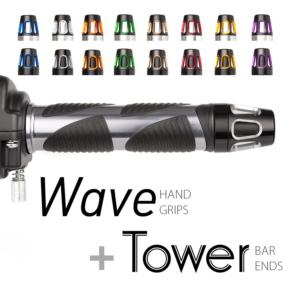 Wave grips gray with Tower bar ends