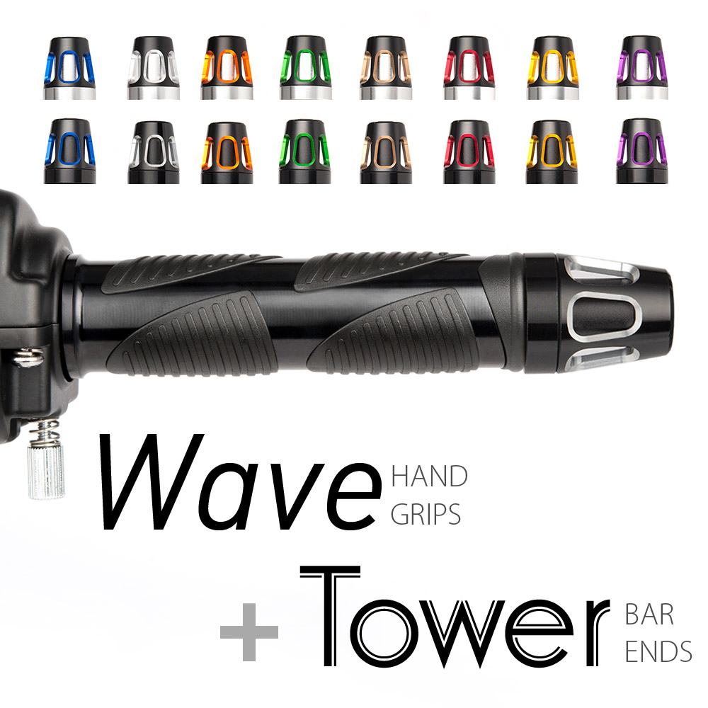 Wave grips black with Tower bar ends