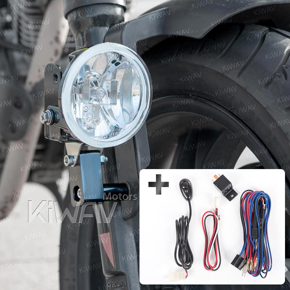motorcycle NS15F round 3.4 inch Fog lights With Wiring Kits And Brackets