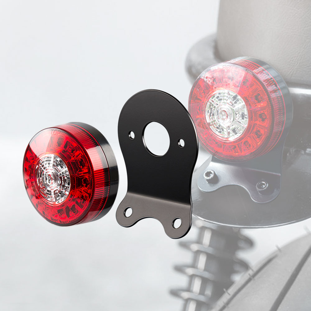 LED round tail light with mounting bracket