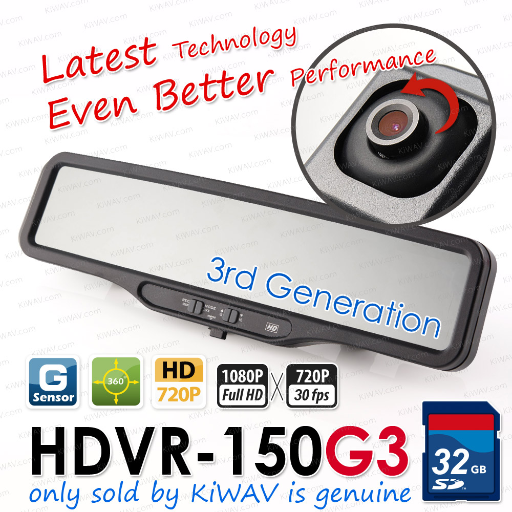 ABEO DVR-150G3 Full HD CAR DVR Rear View Mirror G SENSOR accident crash camera recorder blackbox 32G SD card