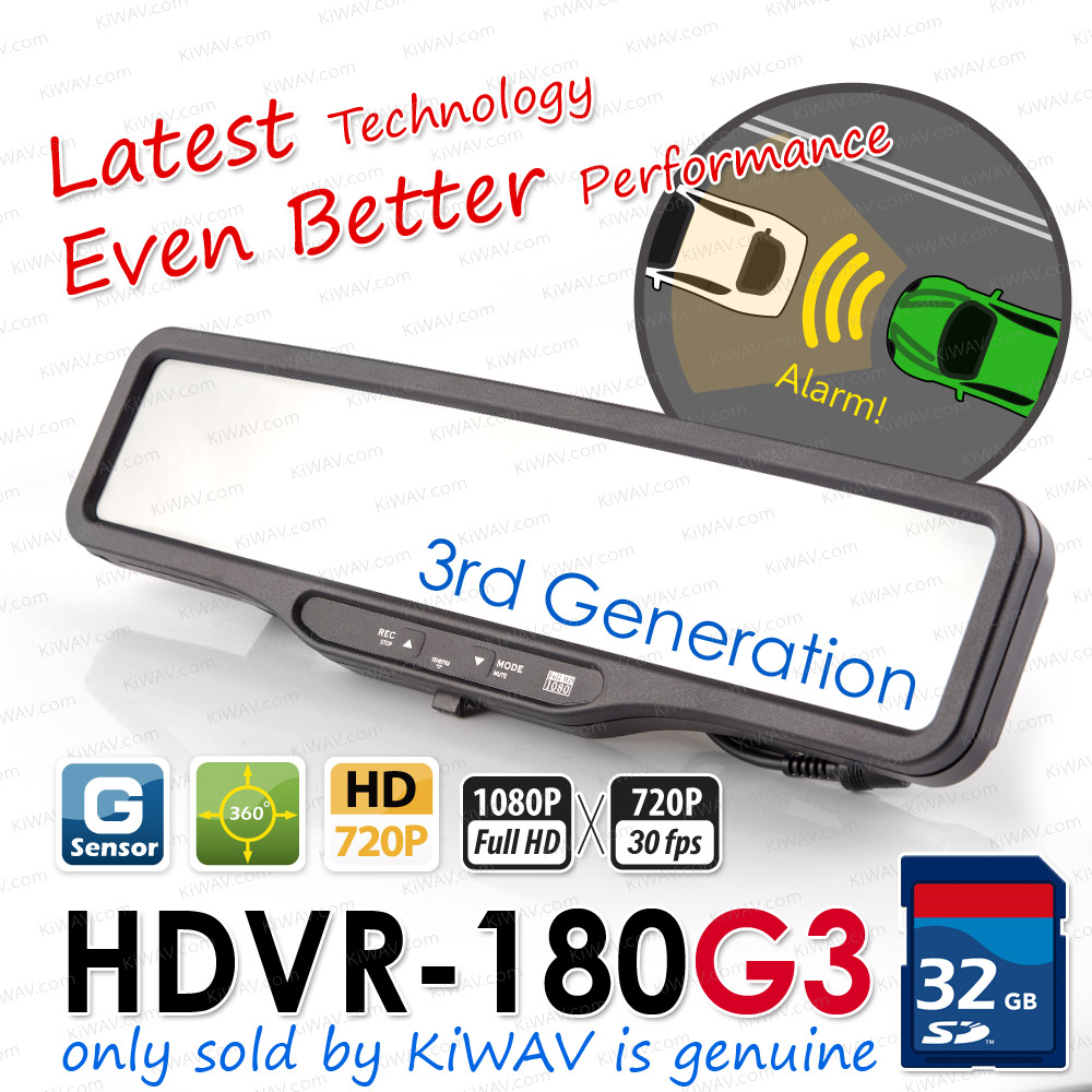 ABEO DVR-180G3 Real Full HD CAR DVR Rear View Mirror G SENSOR accident crash camera recorder blackbox 32G SD card