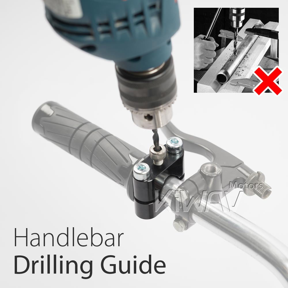 Motorcycle Handlebar Drilling Tool Drill Guide for 5mm holes fit 7/8" to 1" bars