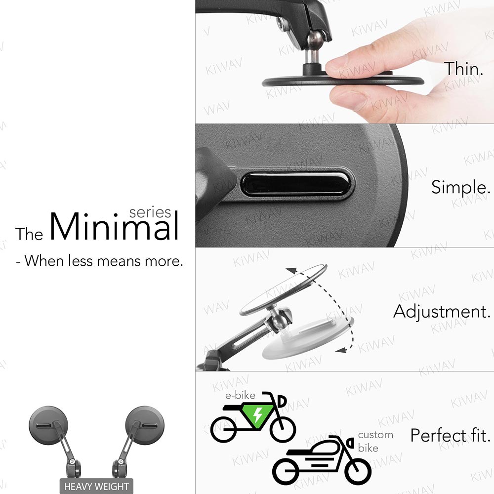 The Minimal Series - Ojo motorcycle heavy weight bar end mirrors