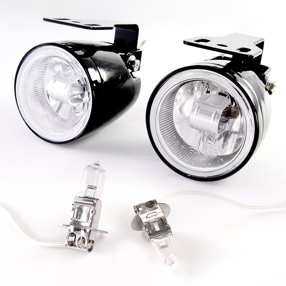 Fog light lamps H3 12V 55W die-cast aluminum NS-16 + amber H3 bulbs x pair